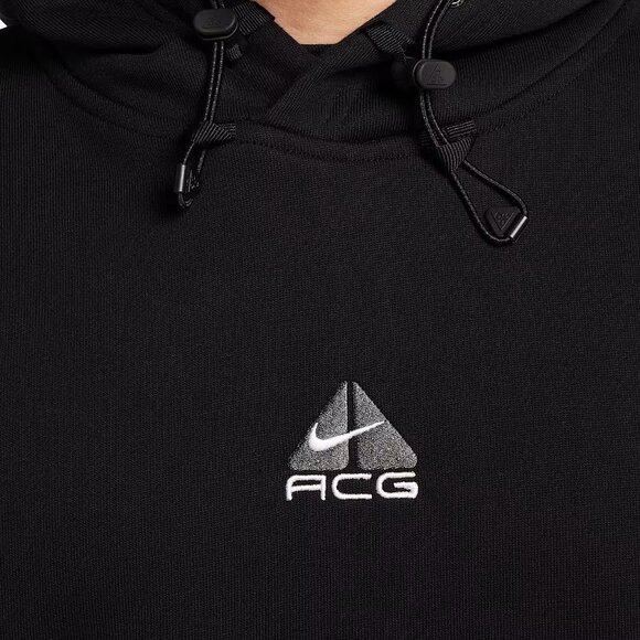 Nike ACG Therma-FIT Fleece Pullover Hoodie Black Center Logo Men X-Large NWT - Picture 3 of 6